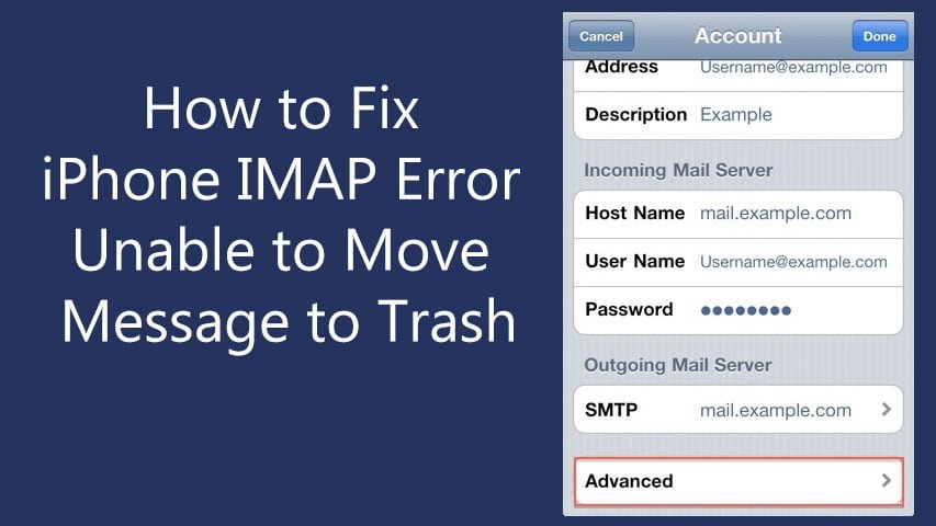 How to Fix iPhone IMAP Error Unable to Move Message to Trash