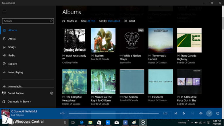 Groove music app Update for Windows Insiders
